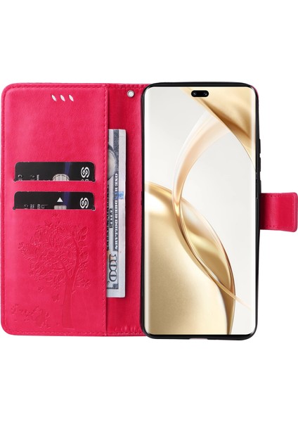 Honor 200 Pro 5g Kılıf Cüzdan Deri Kapak Kedi Ağacı Desenli (Yurt Dışından)