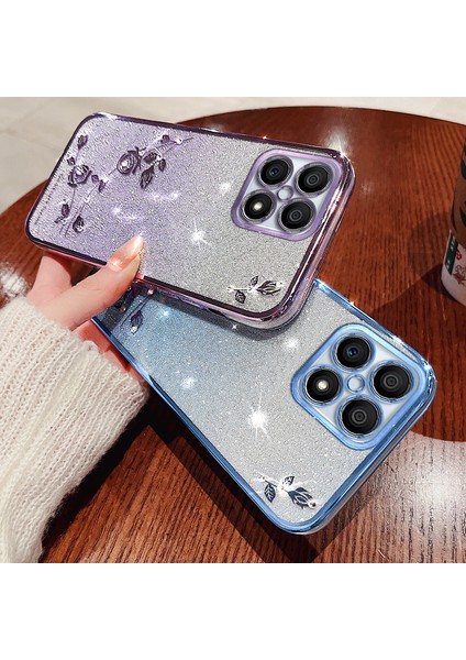 Honor X30I / Honor X8 4g Rhinestone Çiçek Geri Kılıf Gradyan Glitter Tpu Telefon Kapağı (Yurt Dışından) fiyatları