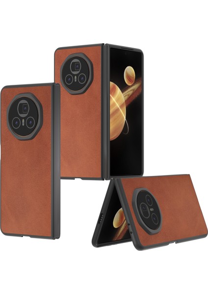 Honor Magic V3 5g Sığır Derisi Dokulu Düşmeyi Önleyici Pu+Pc Telefon Kapağı (Yurt Dışından) fiyatları