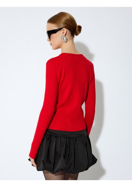 x Sibil Çetinkaya - Uzun Kollu Önü Bağlamalı Fiyonklu Triko Hırka fırsatları