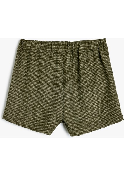 Düğme Detaylı Ekoseli Kruvaze Şort Etek fiyatları