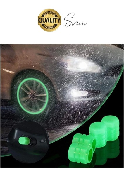 Özel Üretim Yeşil Fosforlu Sibop Kapağı 4 Set Tüm Araçlarla Uyumlu Gece Parlayan Sibob Jant Tekerlek fiyatları