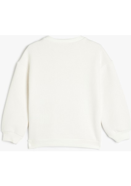 Köpek Baskılı Bisiklet Yaka Uzun Kollu Sweatshirt fiyatları