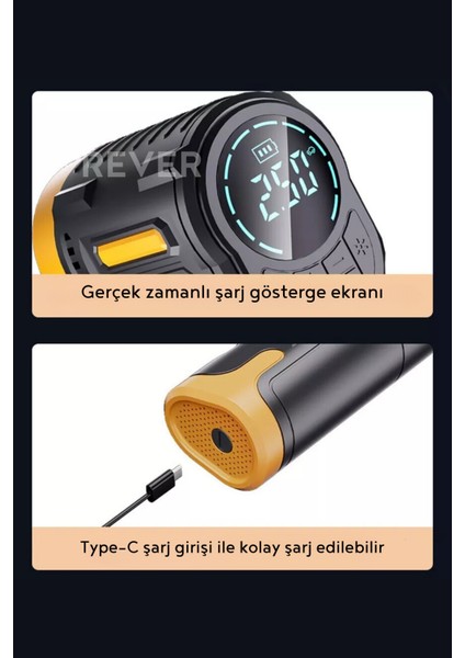 Şarjlı 3600 Mah Oto Araç Hava Kompresörü / Motosiklet / Scooter / Bisiklet Araç Lastik Pompası