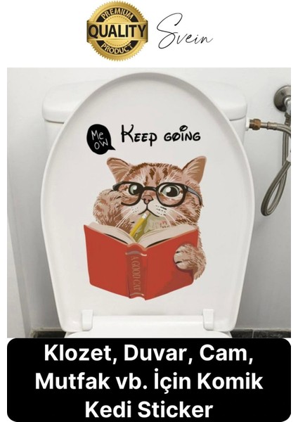 Özel Tasarım Wc Klozet Için Komik Kedi Sticker Tuvalet Banyo Cam Duvar Yapıştırma Etiket Dekoratif