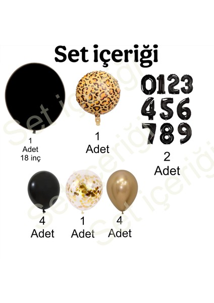 26 Yaş Siyah Leopar Balon Detaylı Doğum Günü Özel Gün Parti Kutlama Seti