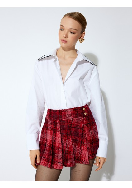 x Sibil Çetinkaya - Ekose Mini Pileli Şort Etek fiyatları