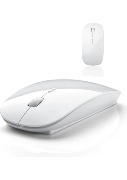 Ata Elektronik SLİM Sessiz Kablosuz Mouse ( BEYAZ ) Ultra İnce 2.4G Optik Kablosuz Mouse