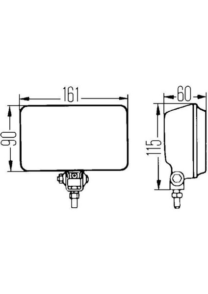 12V Sis Lambası Comet 450 Dikdörtgen (Delici-Sürücü) (Az Çizgili) (Beyaz) (161*90 Mm)