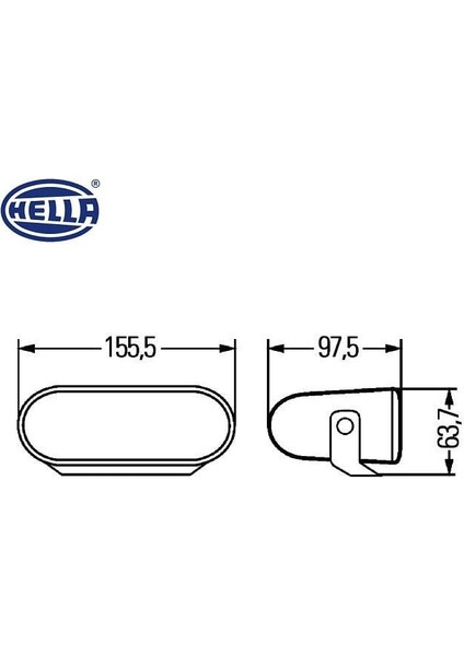 12V Sis Lambası Ff 75 Oval (Delici-Sürücü) (155.5 x 63.7 Mm) (1 Ad)