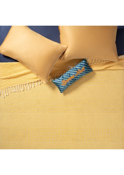 Baklan Parça Boyama Çift Kişilik Tencel - Cotton Tencel Pamuk Pike 200x220 Cm Sarı