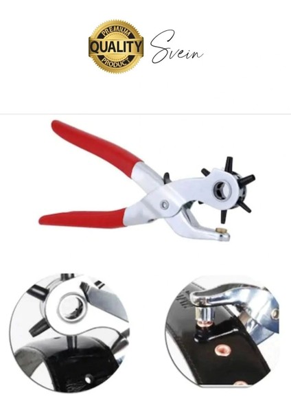 6 Uçlu Kemer ve Deri Delme Delici Aleti Ergonomik Saplı Metal Çelik Delgeç Hızlı Pratik Kolay Zımba modelleri