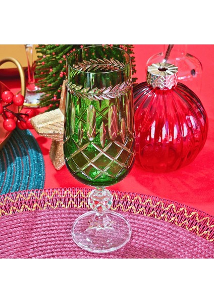 Zaraif 180 ml Kristal 1 Adet Kadeh Bardak Takımı (Yeşil)