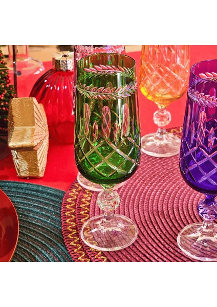 Zaraif 180 ml Kristal 1 Adet Kadeh Bardak Takımı (Yeşil)