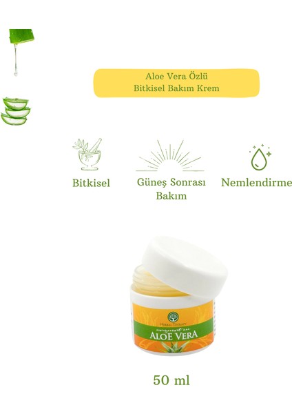 Aloe Vera Özlü Nemlendirici Krem, 50 ml