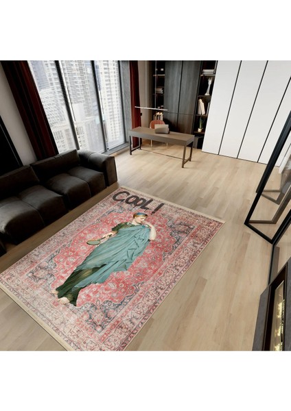 Mars 168 Kırmızı Vintage Art Cool Heykel Figürlü Modern Dokuma Taban Halı fiyatları