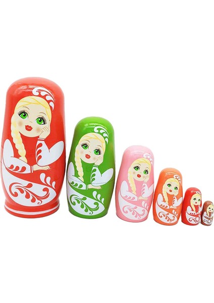 Geleneksel Rus Matruşka Bebekleri Yığma Bebekler Kırmızı (Yurt Dışından)
