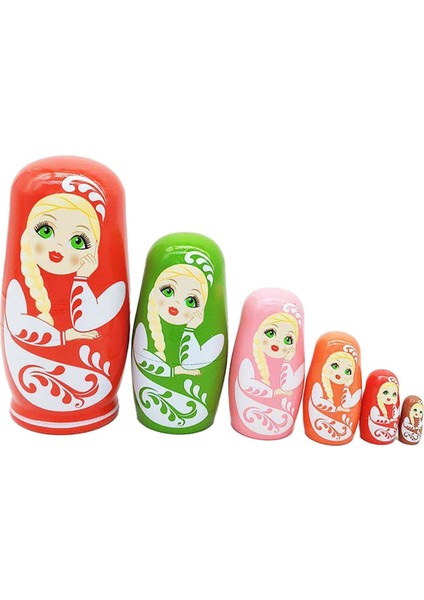 Geleneksel Rus Matruşka Bebekleri Yığma Bebekler Kırmızı (Yurt Dışından)