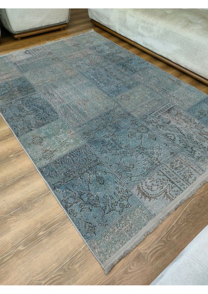 Mars 2091 Patchwork Desenli Yıkanabilir Kaymaz Salon Halısı, Koridor ve Mutfak Halısı