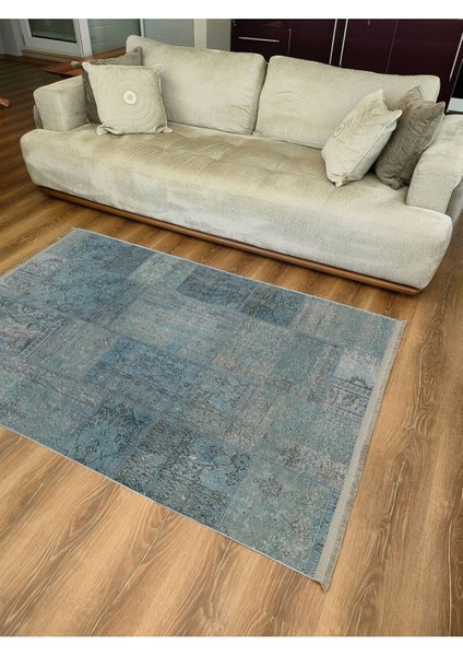 Mars 2091 Patchwork Desenli Yıkanabilir Kaymaz Salon Halısı, Koridor ve Mutfak Halısı