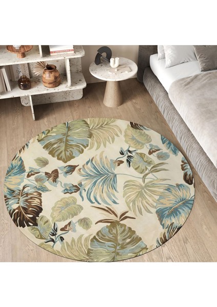 Mars 154 Pastel Tonlar Çiçekli Floral Çok Renkli Dokuma Taban Yuvarlak Halı fiyatları