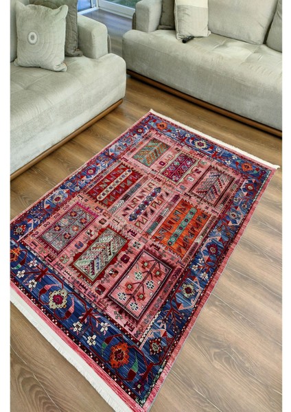 Renkli Klasik Desenli Yıkanabilir Kaymaz Salon Halısı, Koridor ve Mutfak Halısı Kilim 66 indirimleri