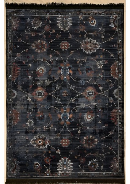 Mars 54 Modern Stil Kreatif Siyah Halı ve Kilim Salon Halısı Saçaklı Yıkanabilen Dekoratif Halı