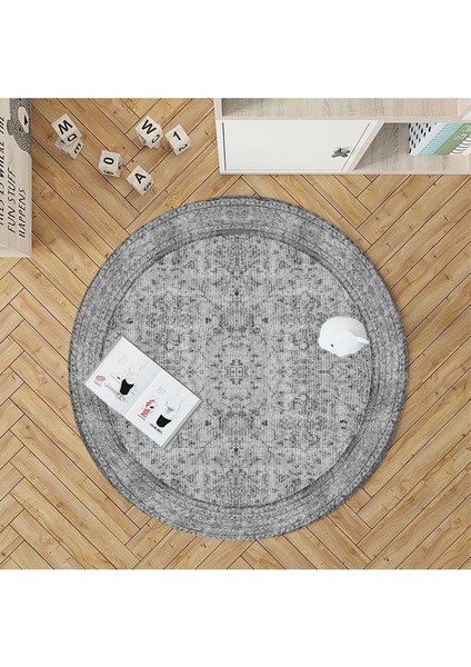 Mars Halı Gri Tonlarında Patchwork Temalı Dekoratif Kilim Salon Halısı Saçaklı Yıkanabilen Halı