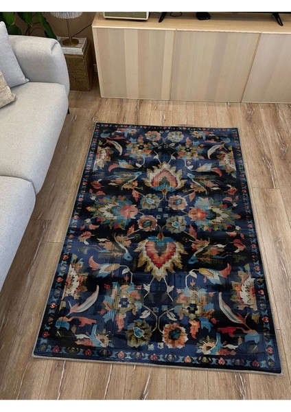 Mars 58 Modern Stil Siyah Halı ve Kilim Salon Halısı Saçaklı Yıkanabilen Halı indirimleri
