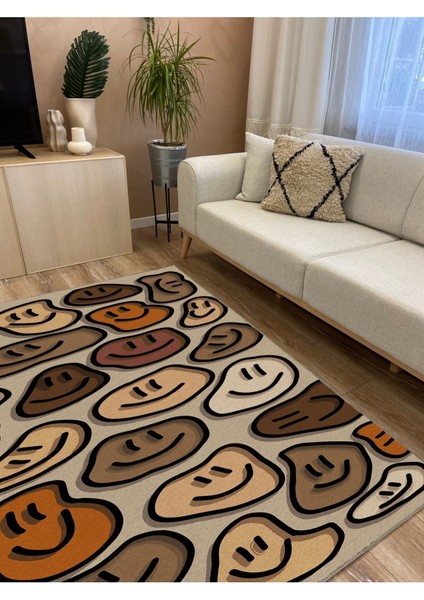 Mars 40 Modern Stil Krem Tonlarında Iskandinav Halı ve Kilim Salon Halısı Yıkanabilen Dekoratif Halı fırsatları