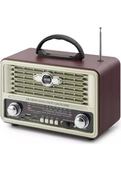 NS-8097BT Nostalji Radyo Kablosuz Hoparlör - Speaker
