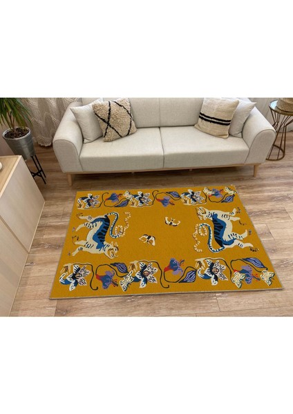 Mars 45 Modern Stil Hardal Kaplan Iskandinav Halı ve Kilim Salon Halısı Yıkanabilen Dekoratif Halı fiyatları