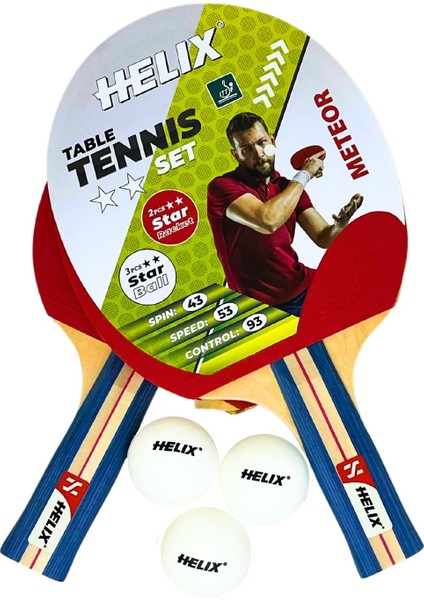 Meteor 2 Yıldız Masa Tenis Raket Seti