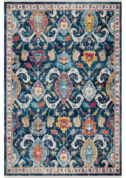 Mars 64 Modern Stil Lacivert Tonda Mars Halı ve Kilim Salon Halısı Halı Saçaklı Yıkanabilen Halı