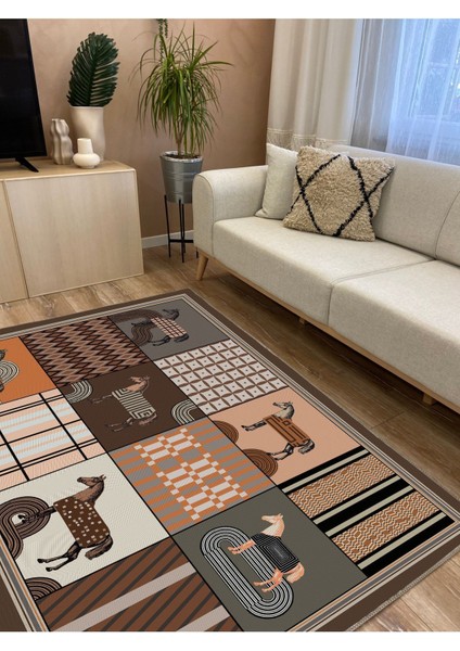 Mars 8 Modern Stil At Figürlü Halısı Oturma Odası Yemek Odası Için Yıkanabilen Dekoratif Halı modelleri