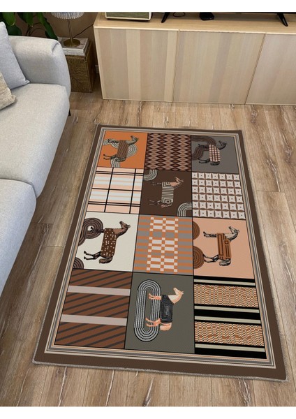Mars 8 Modern Stil At Figürlü Halısı Oturma Odası Yemek Odası Için Yıkanabilen Dekoratif Halı fırsatları