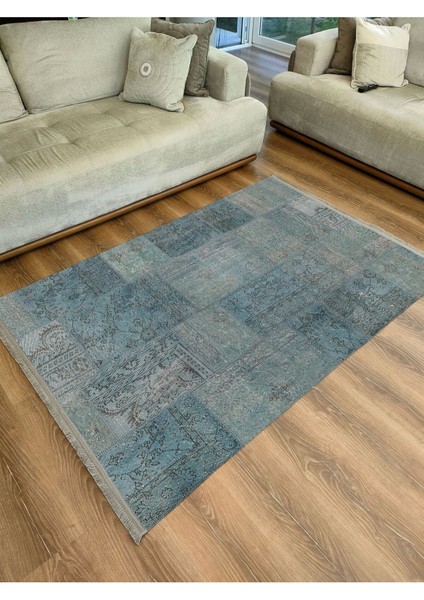 Mars 2091 Patchwork Desenli Yıkanabilir Kaymaz Salon Halısı, Koridor ve Mutfak Halısı