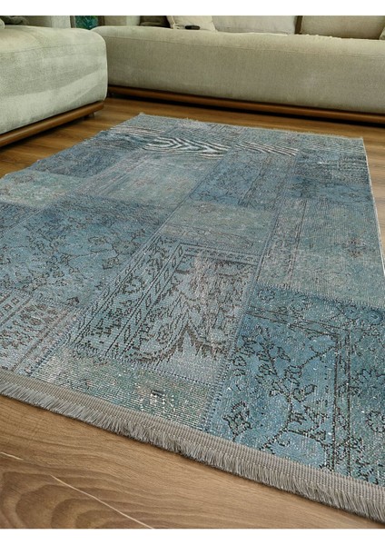 Mars 2091 Patchwork Desenli Yıkanabilir Kaymaz Salon Halısı, Koridor ve Mutfak Halısı