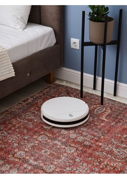 Mars 2047 Bordo Tonlarında Etnik Eskitme Pamuk Dokuma Taban Halı indirimleri