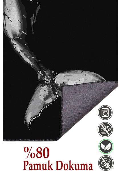 Mars 49 Modern Stil Siyah Balina Halı ve Kilim Salon Halısı Yıkanabilen Dekoratif Halı modelleri