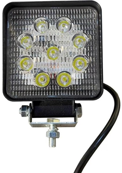 10V-30V ÇALIŞMA LAMBASI KARE (9 X 3W POWER LEDLİ) (108*108 MM) E9