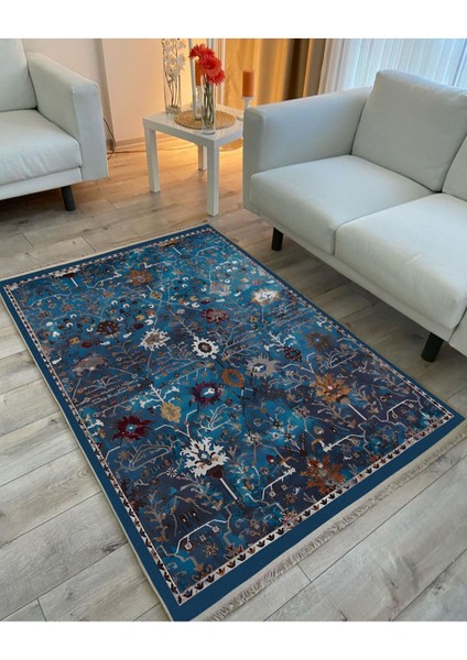 Marss 52 Etnik Desenli Yıkanabilir Kaymaz Tabanlı Salon Halısı, Koridor ve Mutfak Halısı Kilim