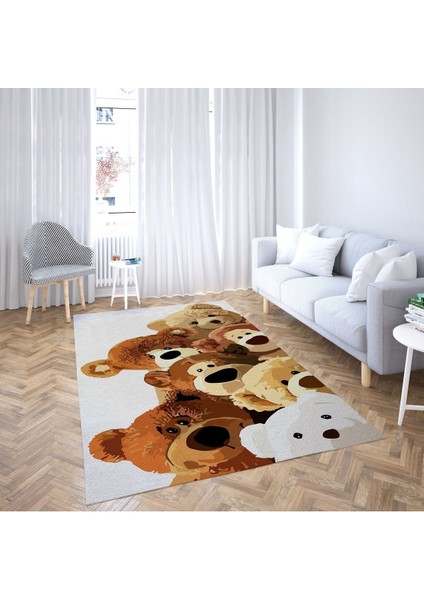 Mars 48 Modern Stil Ayı Figürü Renkli Halı ve Kilim Salon Halısı Yıkanabilen Dekoratif Halı fiyatları
