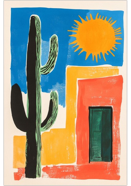 Mars 207 Kaktüs Figürlü Art Modern Kaymaz ve Dokuma Taban Dekoratif Halı fiyatları