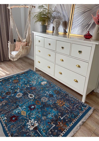Mars 52 Modern Stil Kreatif Lacivert Halı ve Kilim Salon Halısı Yıkanabilen Dekoratif Halı fiyatları