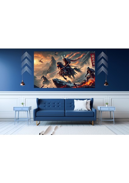Ti-Play Ateş Shogun 60 x 90 cm Modern Samuray Pvc Çerçevesiz Tablo