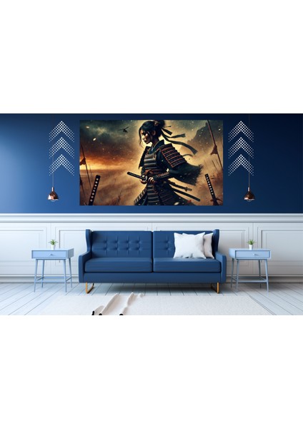 Ti-Play Kadın Samuray Shogun 60 x 90 cm Modern Pvc Çerçevesiz Tablo