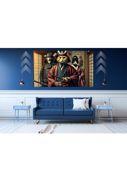 Ti-Play Bushıdo Young Cat 60 x 90 cm Modern Samuray Pvc Çerçevesiz Tablo