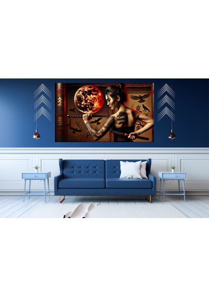 Ti-Play Assassın Woman Keata 60 x 90 cm Modern Samuray Pvc Çerçevesiz Tablo