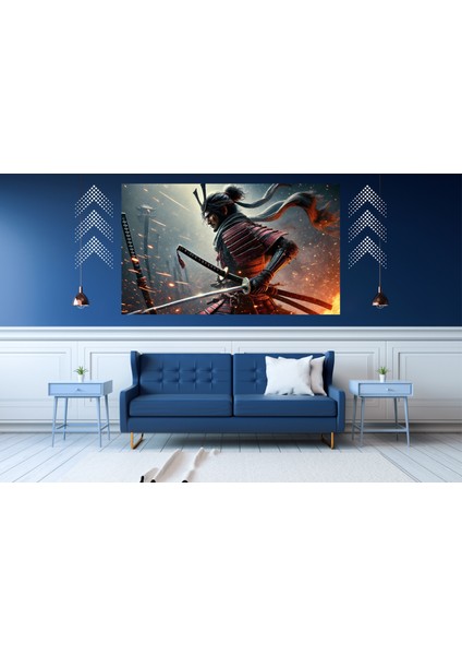 Ti-Play Çetin Savaş 60 x 90 cm Modern Samuray Pvc Çerçevesiz Tablo